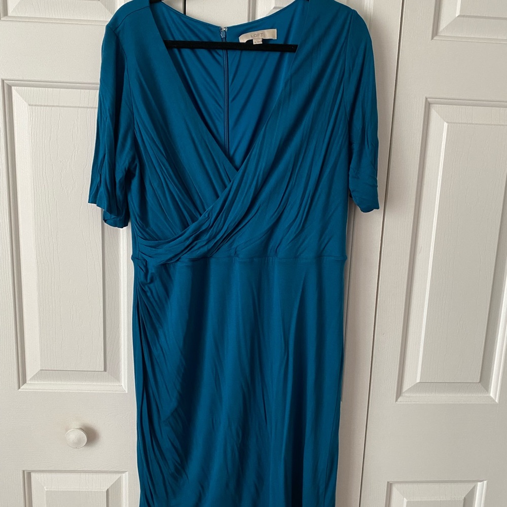 Faux front dress with zipper back
